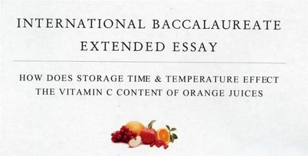 Probably the most popular topic for Chemistry Extended Essays has something to do with vitamin C